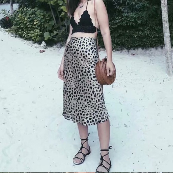 New Arrival! Cheetah Animal Print Midi Slip Skirt - Picture 7 of 8